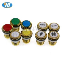 33mm arcade push button 5V 12V Chrome gold push button illuminated button switch 1P 2P START COIN Logo for Arcade DIY Joystick