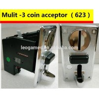 Multi coin acceptor for 3 coins